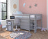 Uno Grey Midsleeper With Pull Out Desk And 3 Drawer Chest